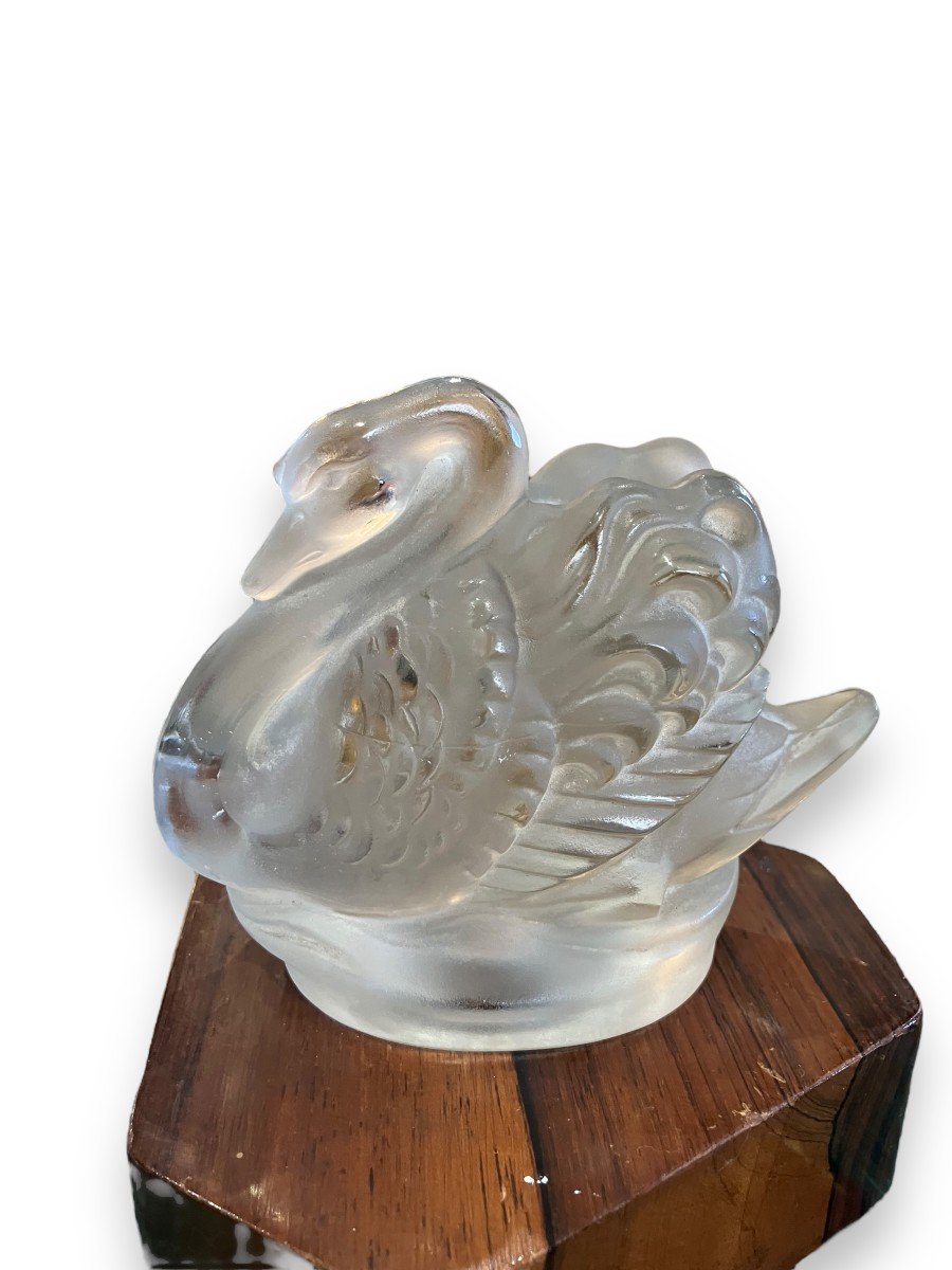 Cygne Art Deco En Verre Moulé Par Louis Prodhon Paris-photo-4