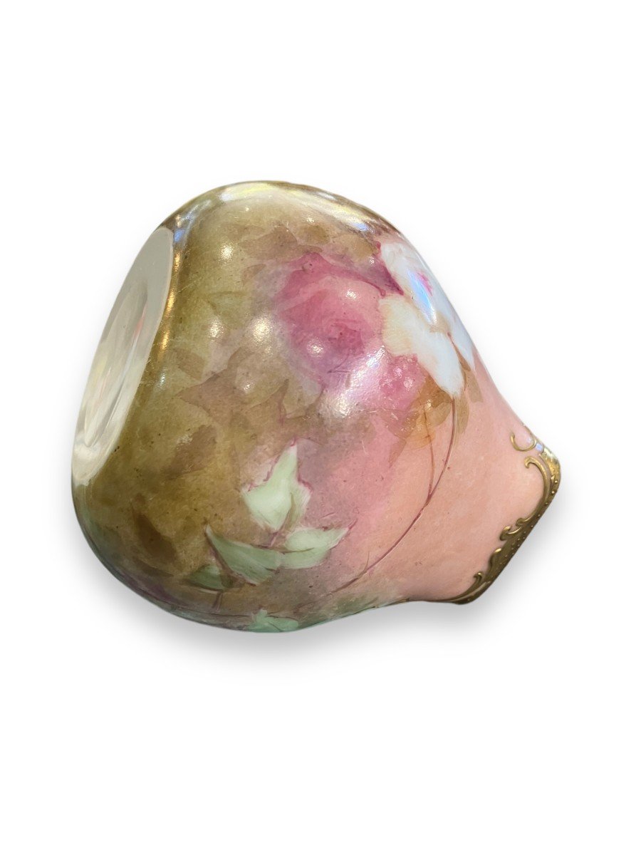 Vase En Porcelaine Peinte Et Dorée XIXeme-photo-1