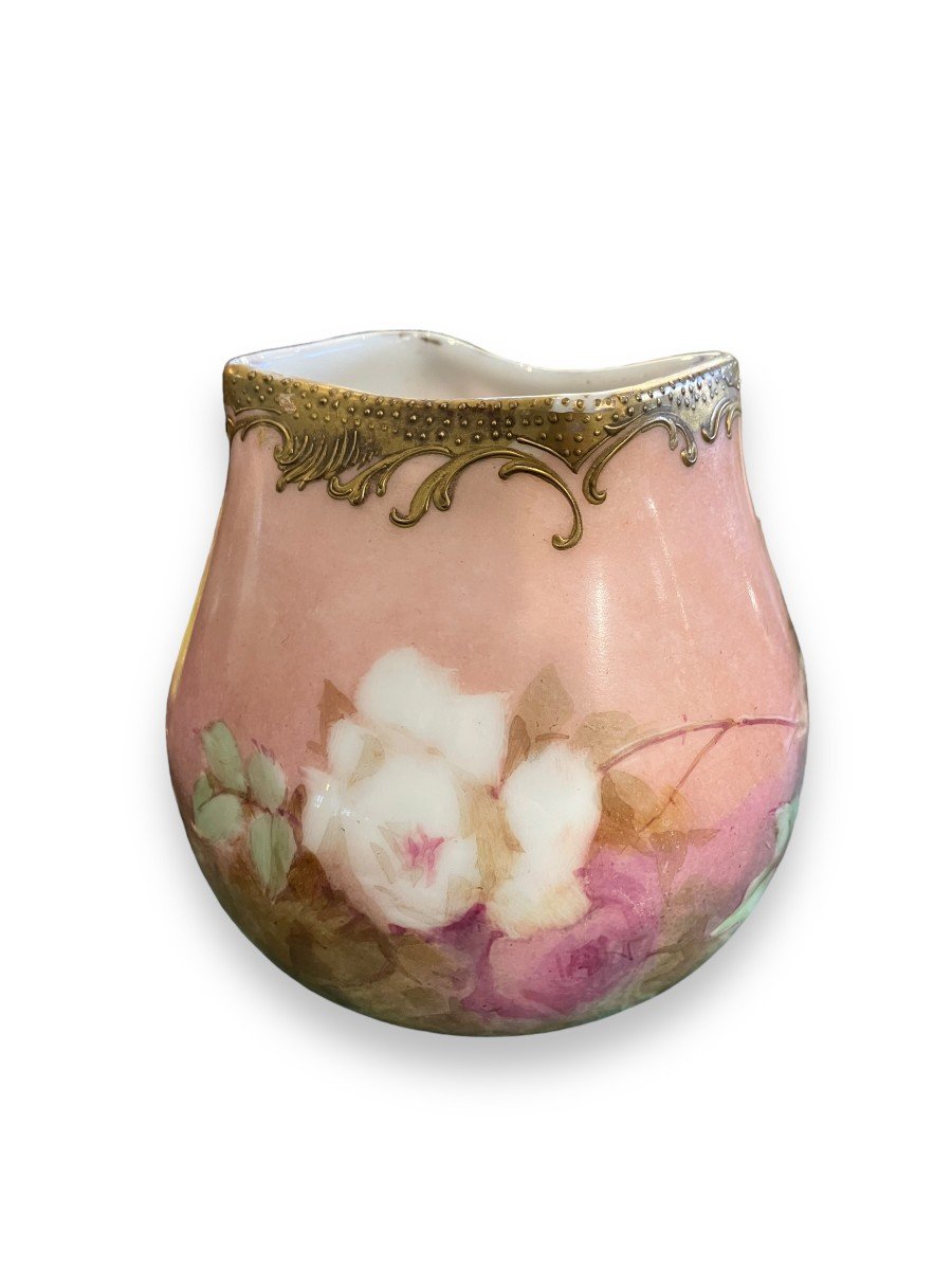 Vase En Porcelaine Peinte Et Dorée XIXeme-photo-6