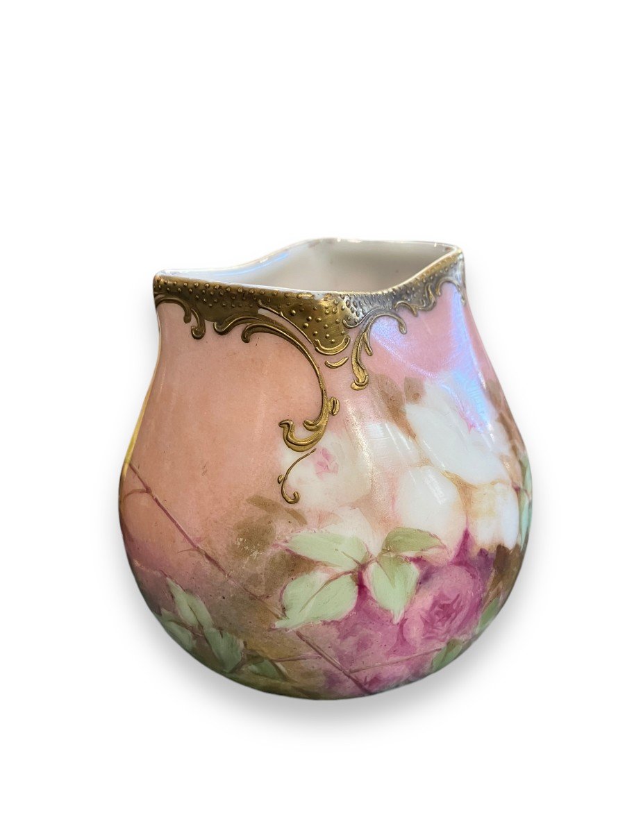 Vase En Porcelaine Peinte Et Dorée XIXeme-photo-8
