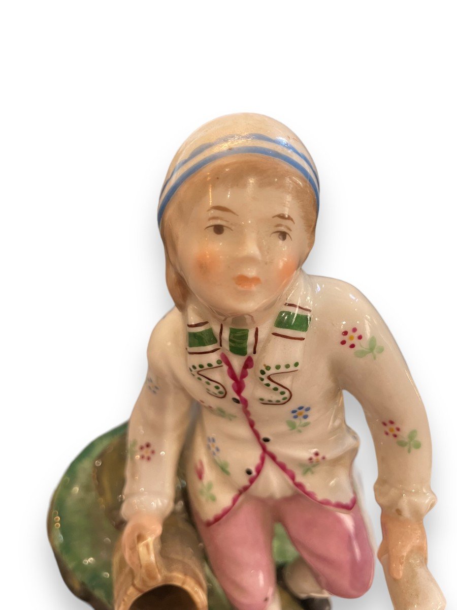Hochst XIXth Subject In Polychrome Porcelain-photo-1