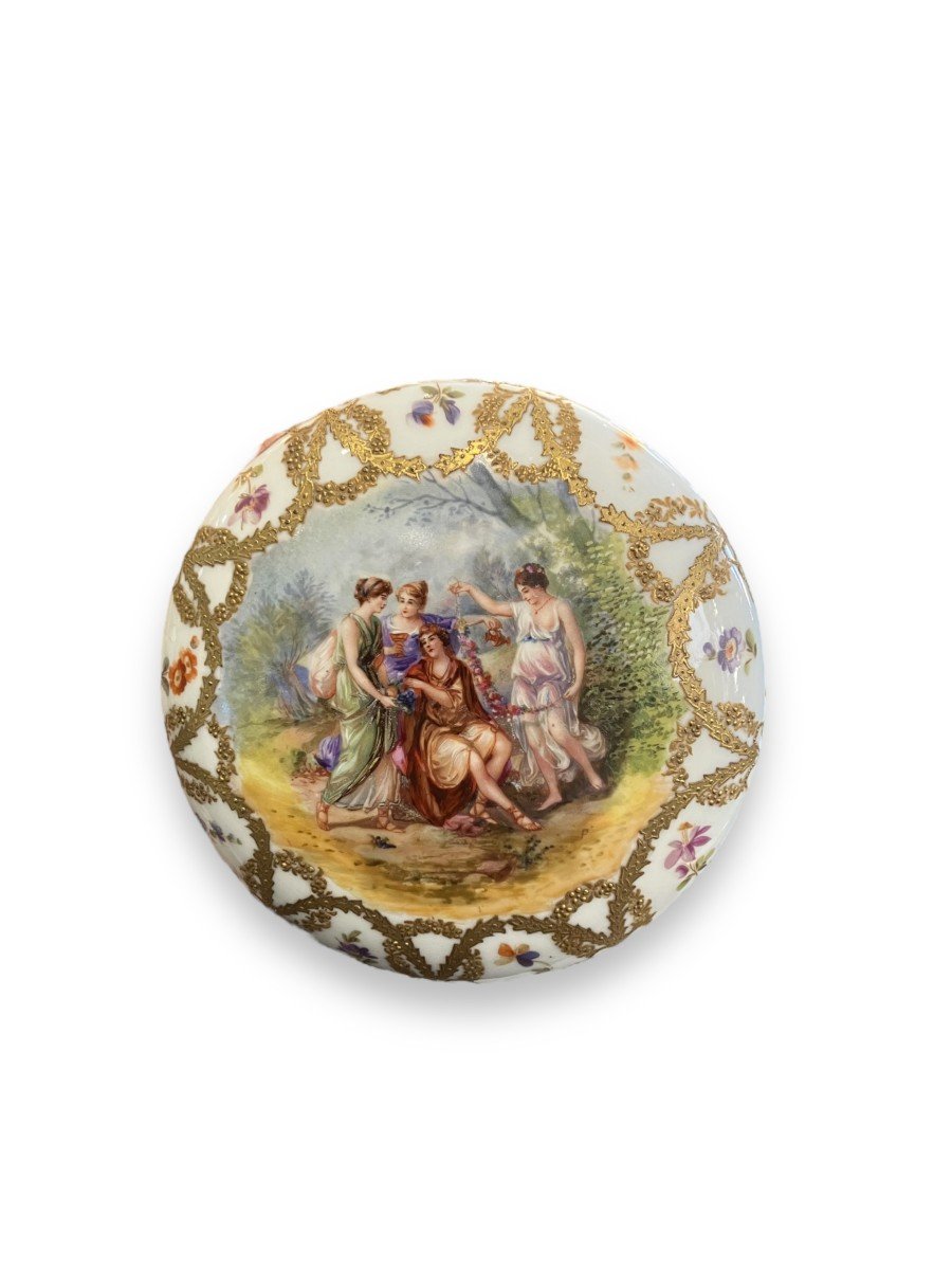 Jewelery Box In Painted And Gilded Porcelain Golse For Limoges-photo-3