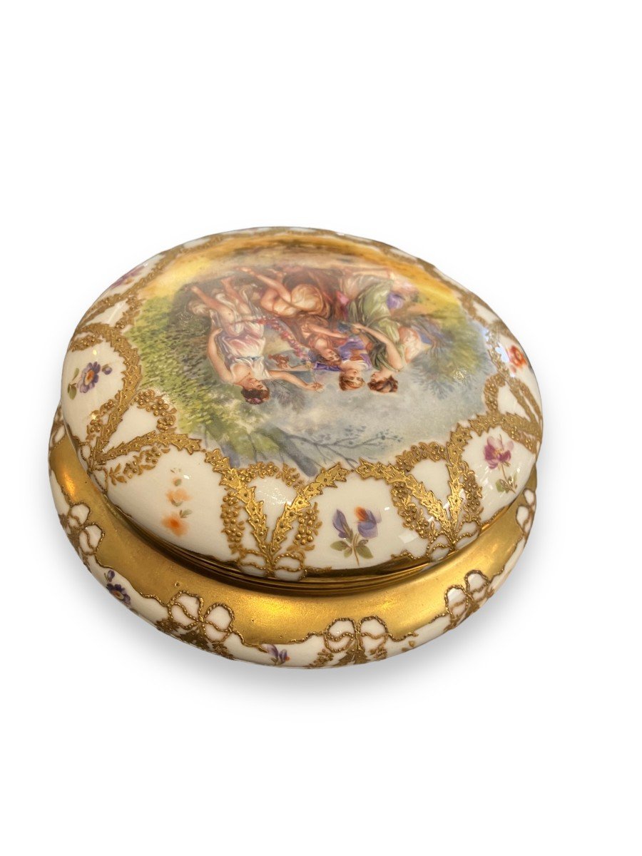 Jewelery Box In Painted And Gilded Porcelain Golse For Limoges-photo-4