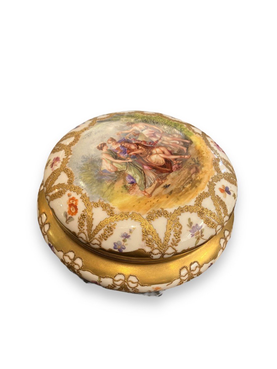 Jewelery Box In Painted And Gilded Porcelain Golse For Limoges-photo-2