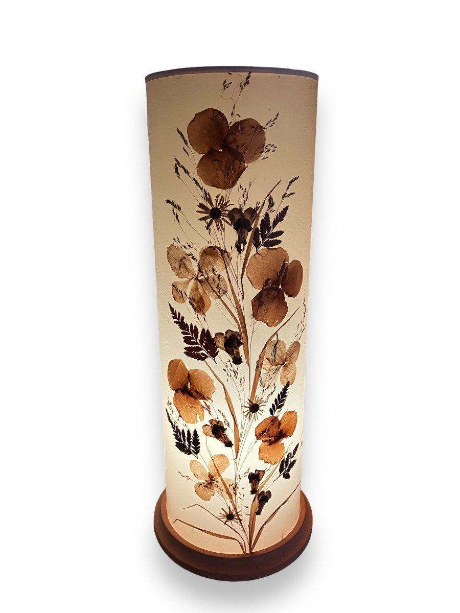 Roll Lamp Dried Flowers 1960s