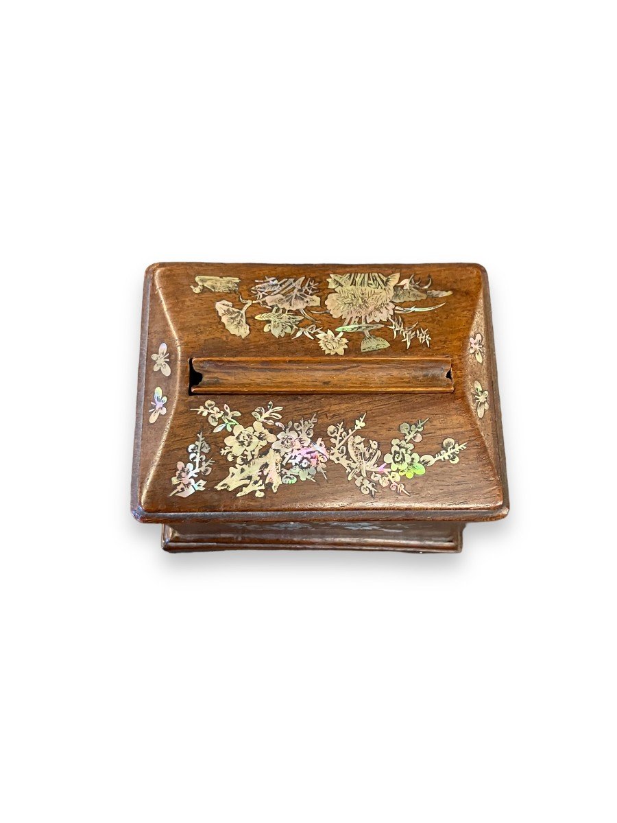 Cigarette Tobacco Box In Rosewood And Mother Of Pearl-photo-3