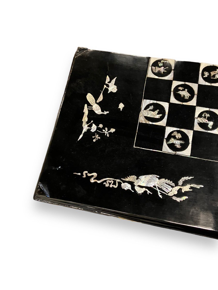Game Board In Lacquered Wood And Mother-of-pearl China-photo-5