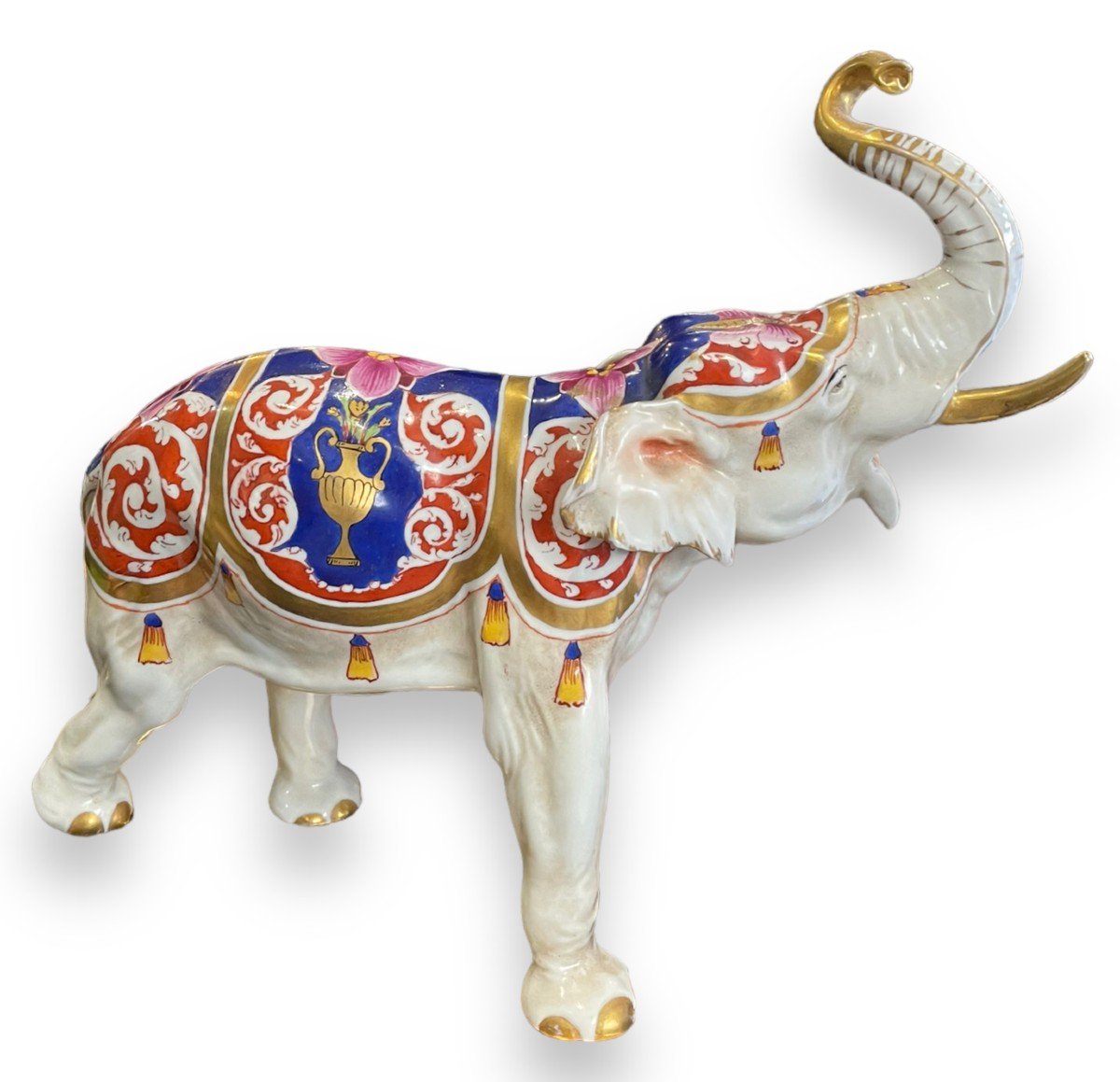 Polychrome Porcelain Elephant From Capodimonte