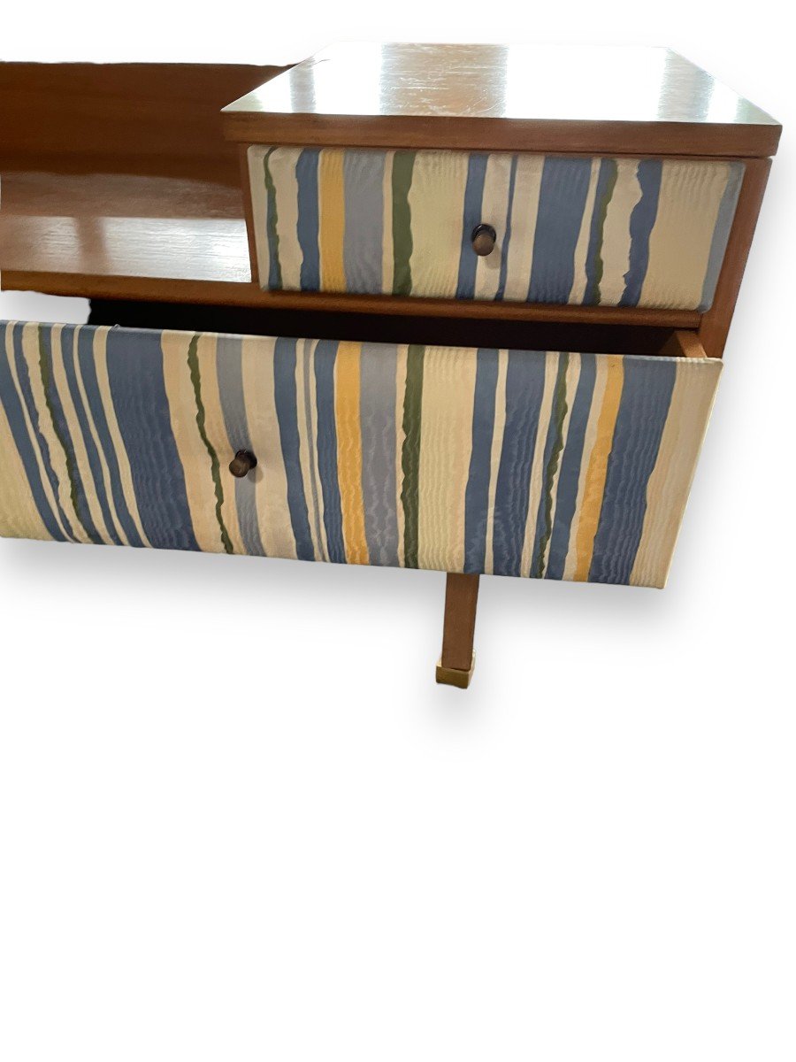 Pierre Paulin Dressing Table In Natural Wood And Fabrics-photo-4