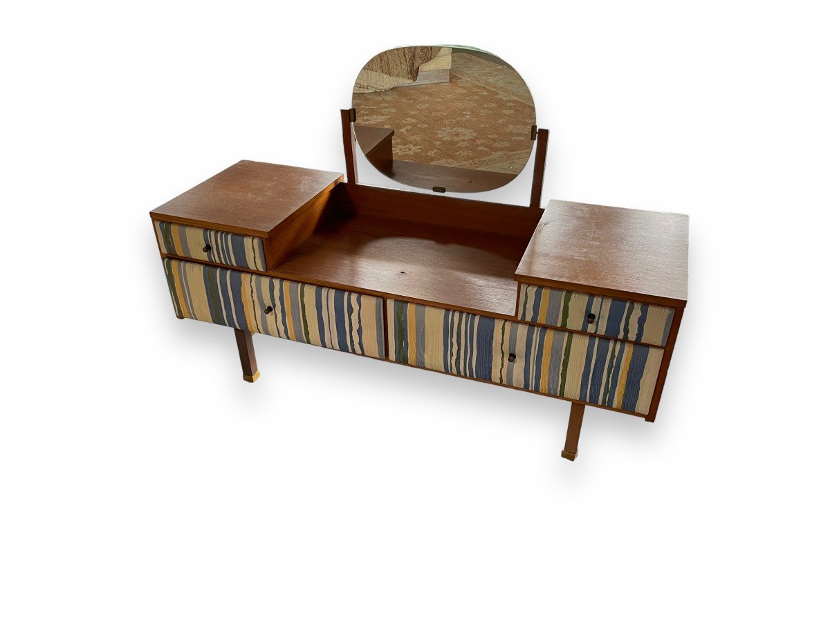 Pierre Paulin Dressing Table In Natural Wood And Fabrics-photo-2