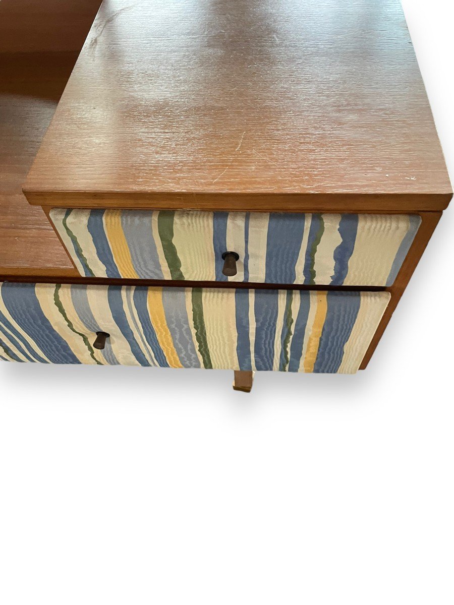 Pierre Paulin Dressing Table In Natural Wood And Fabrics-photo-4