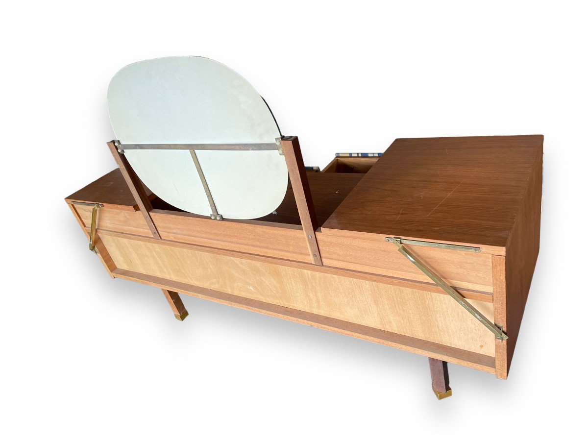 Pierre Paulin Dressing Table In Natural Wood And Fabrics-photo-8