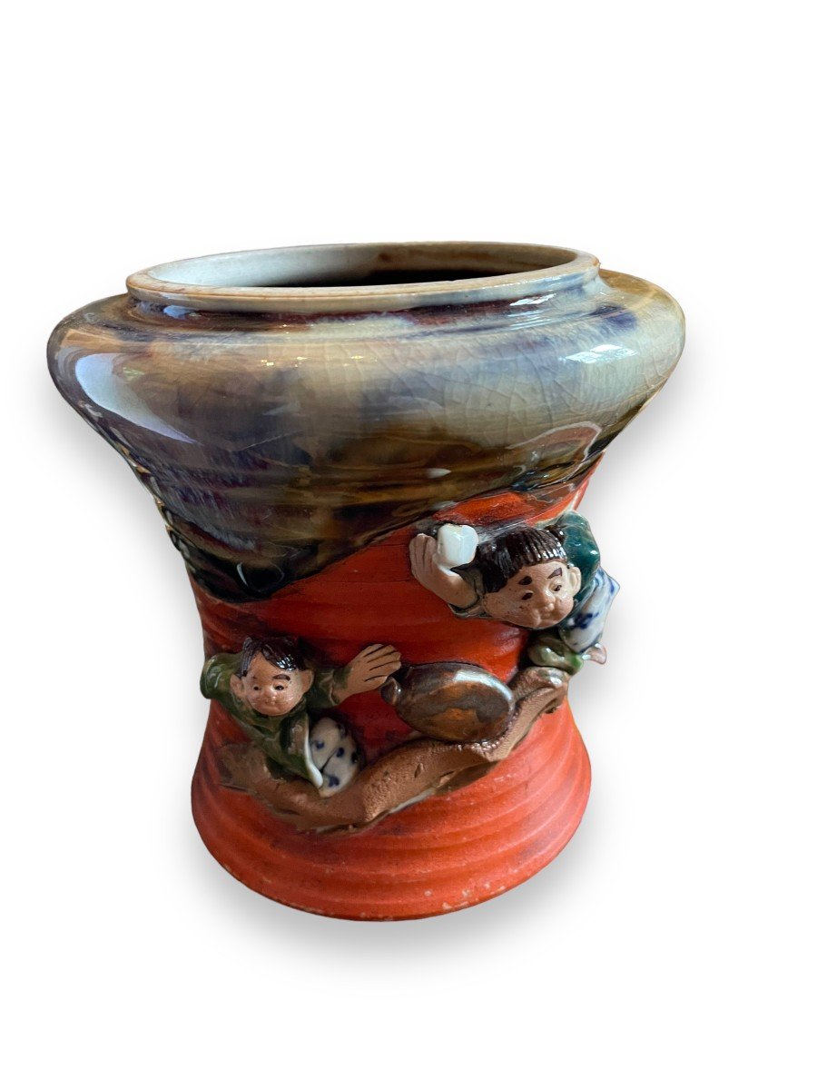 Vase En Porcelaine Sumida Gawa Période Taishō Japon-photo-2