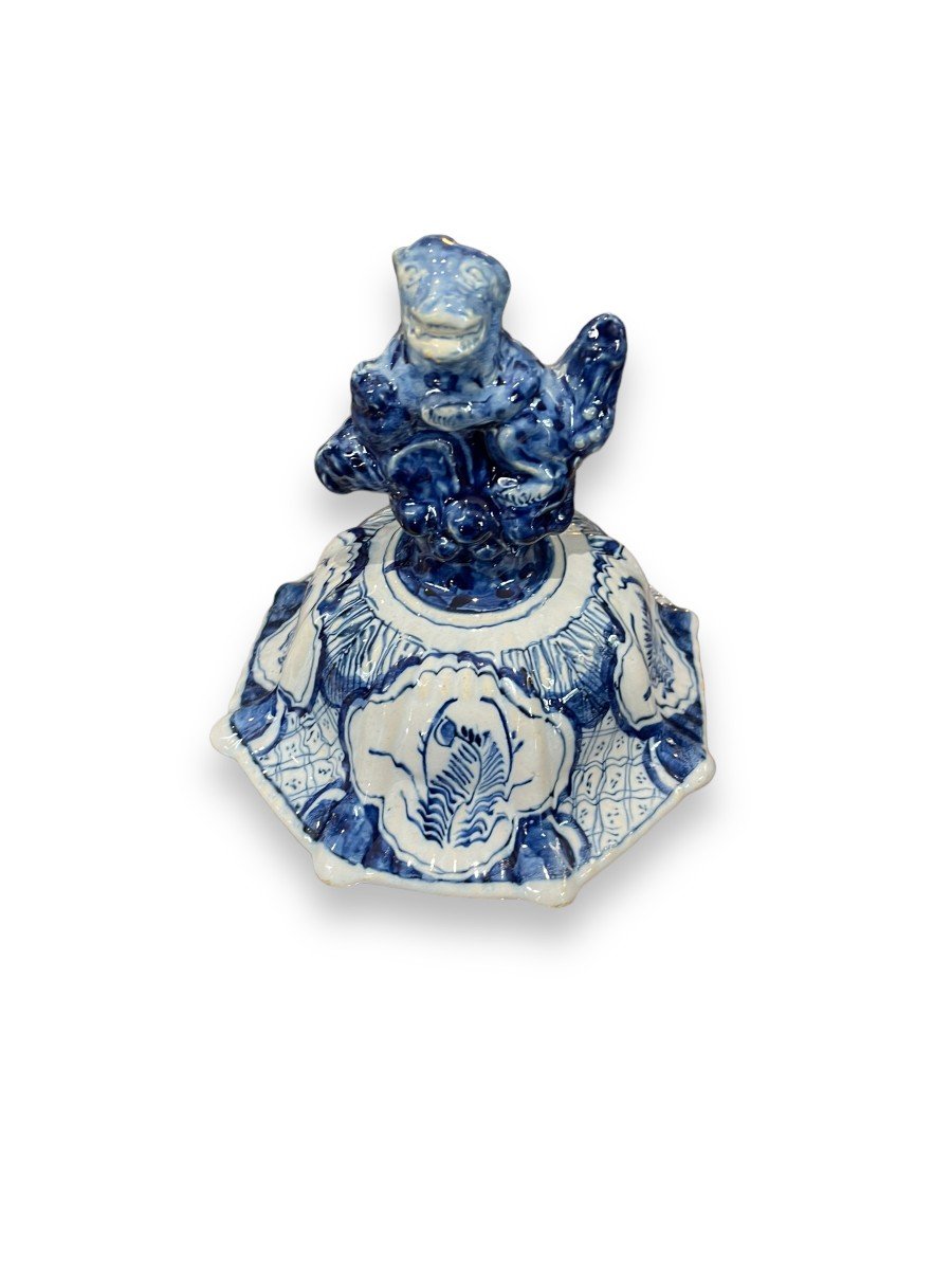 Important Covered Vase In Earthenware From Delft Nineteenth-photo-3