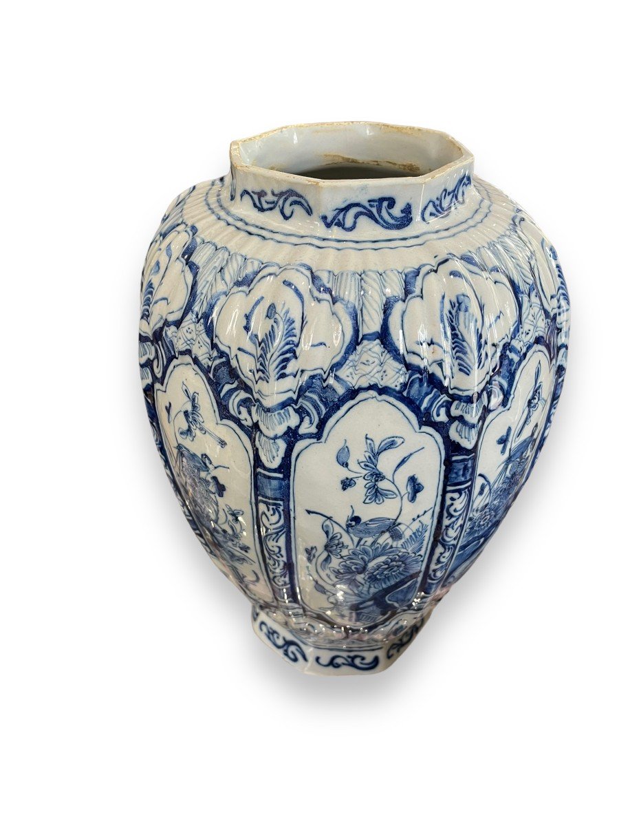 Important Covered Vase In Earthenware From Delft Nineteenth-photo-5