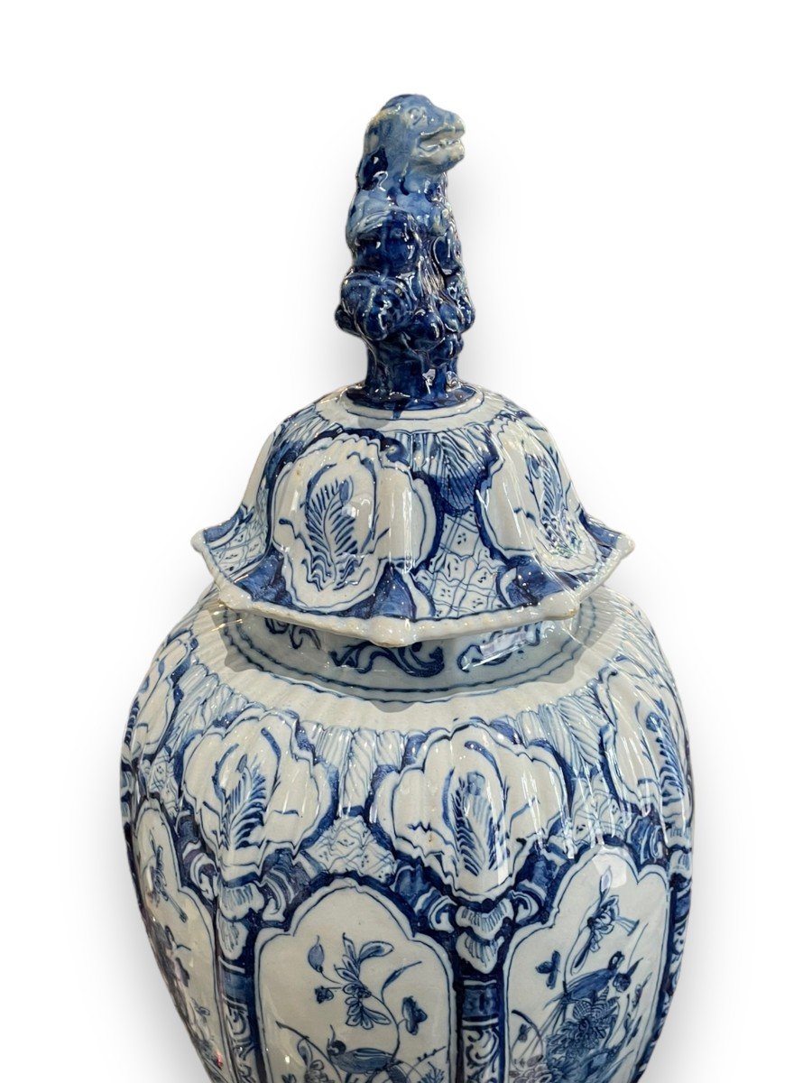 Important Covered Vase In Earthenware From Delft Nineteenth-photo-8