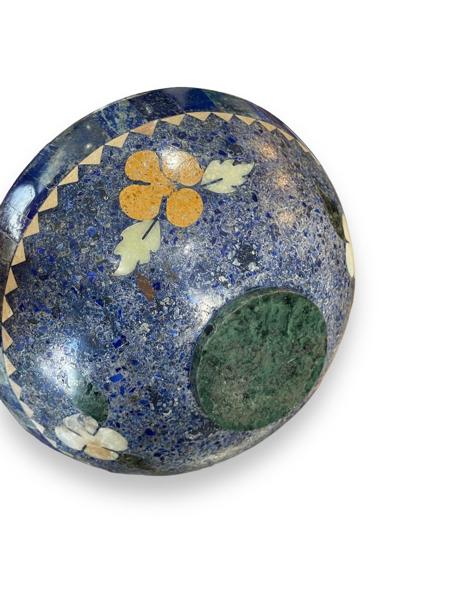 Important Cup In Lapis Lazuli And Stone Marquetry-photo-7