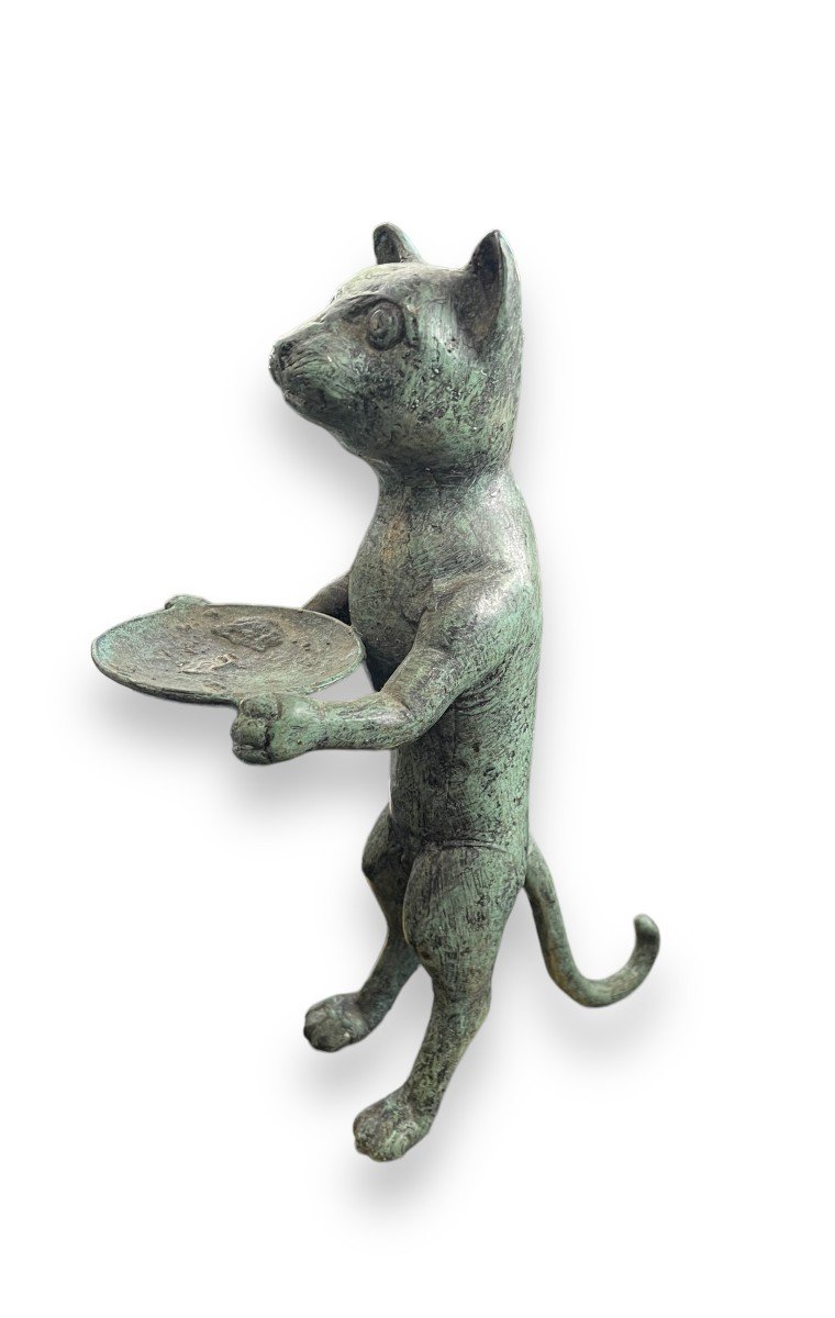 Cat Butler Metal Sculpture After Diego Giacometti
