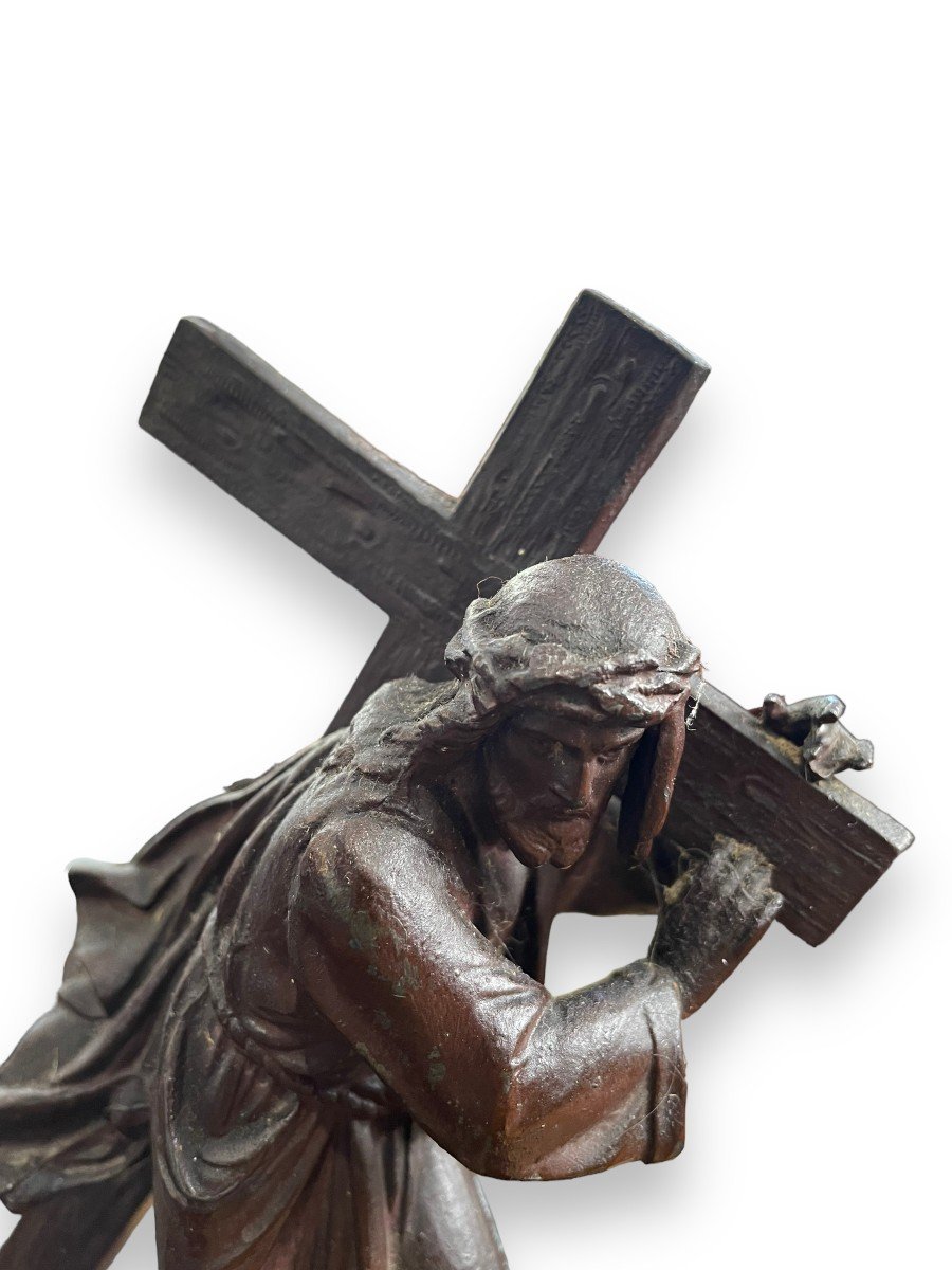 Statuette Crucifix En Résine Noir - Représentation De Jésus Christ Sur La Croix - 8,27 X 3,15 Pouces - Décoration Table Ou Murale