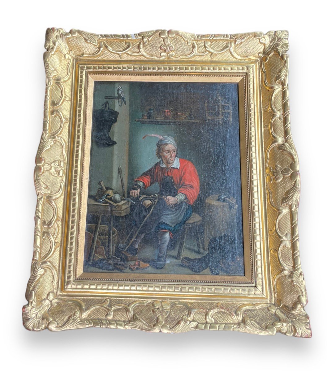 Scène de genre Le Siffleur De Linotte Ecole Hollandaise XVIIIeme Dans Le Goût Du XVIIeme