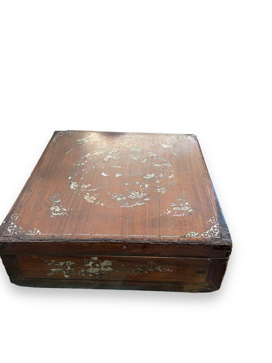 Important Box In Mother Of Pearl And Rosewood Indochina XIXth-photo-7