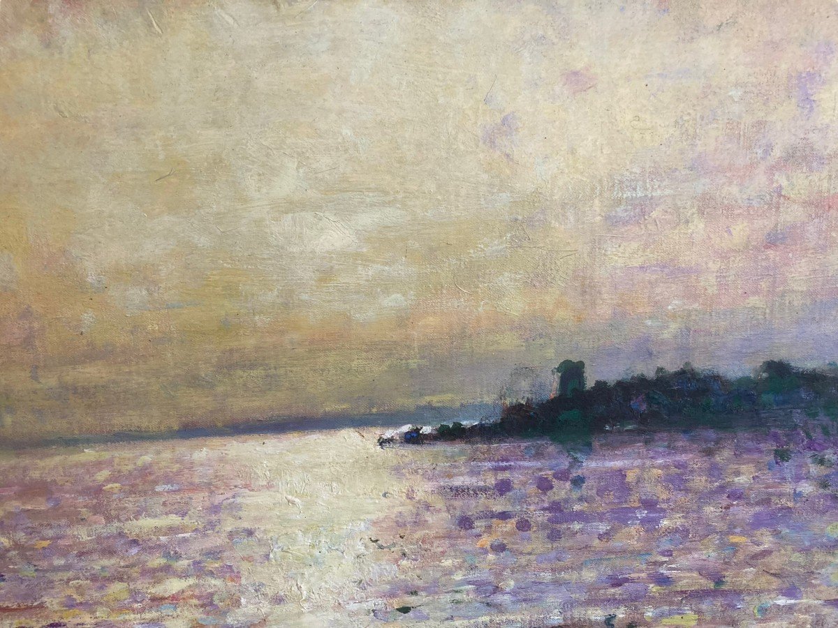 Paysage Maritime Bord De Mer Huile Sur Toile Par L. Duval Gozlan-photo-2