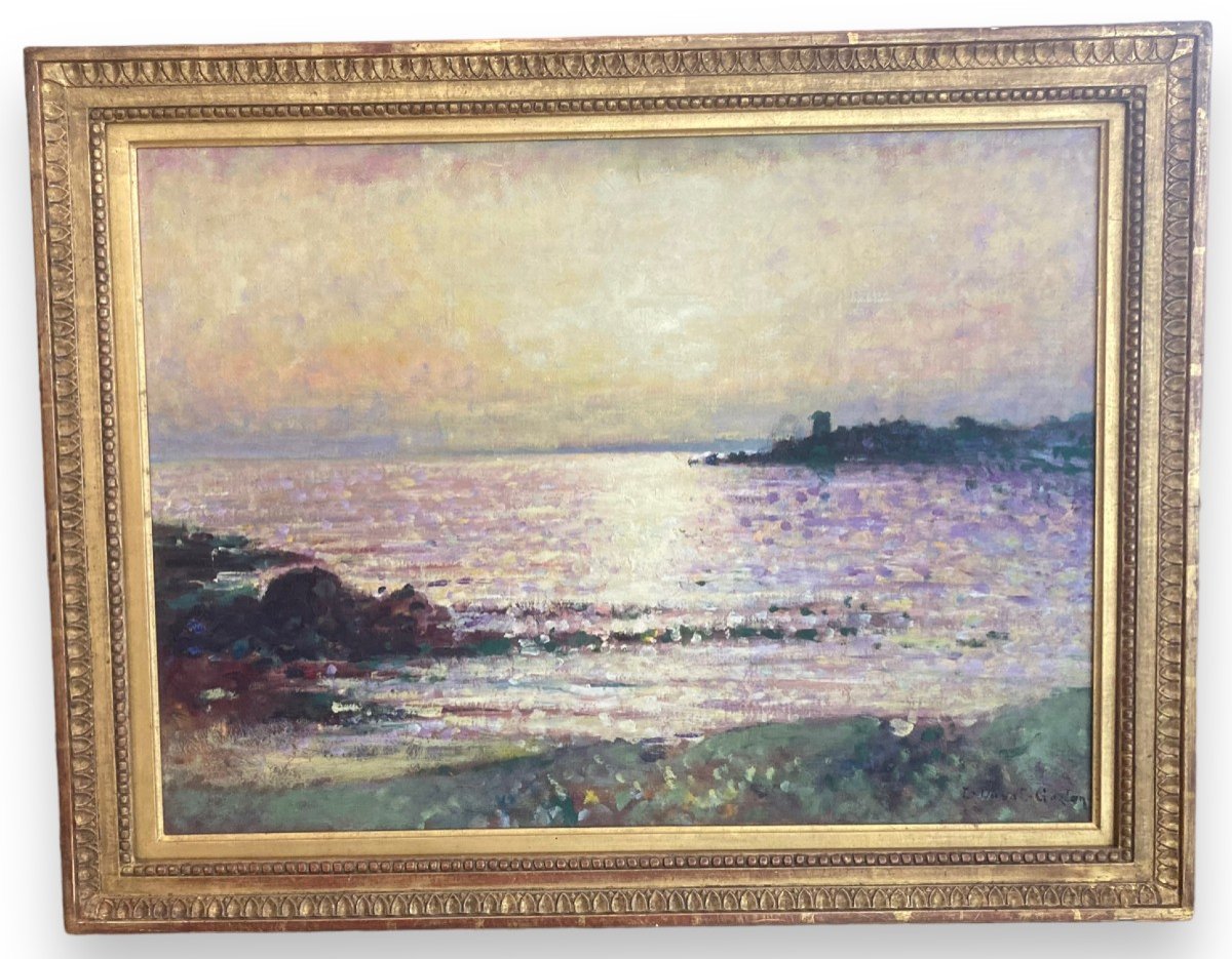 Paysage Maritime Bord De Mer Huile Sur Toile Par L. Duval Gozlan-photo-6