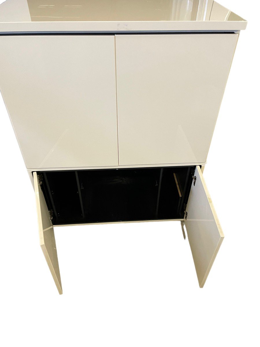 White Lacquered Wood Cabinet By David Lange-photo-5