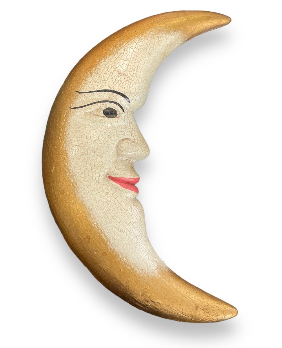Large Decorative Crescent Moon In The Taste Of Méliès