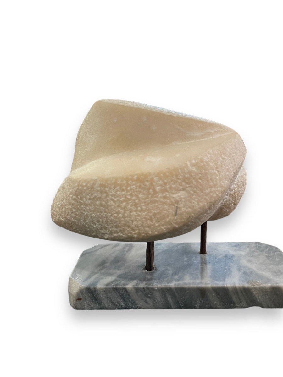 Sculpture Moderniste En Marbre suiveur de BRANCUSI-photo-3