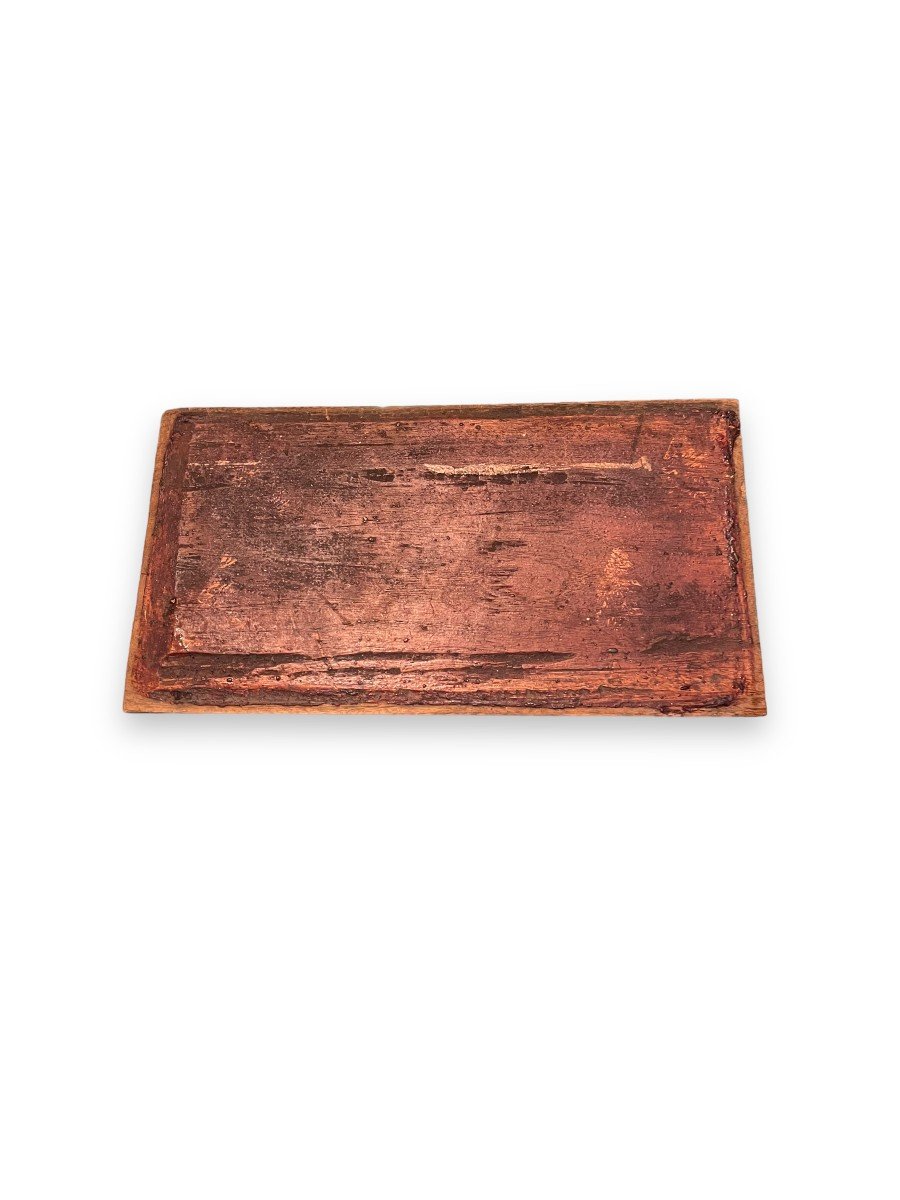 Bas Relief Chinois En Bois Polychrome Et Nacre-photo-1