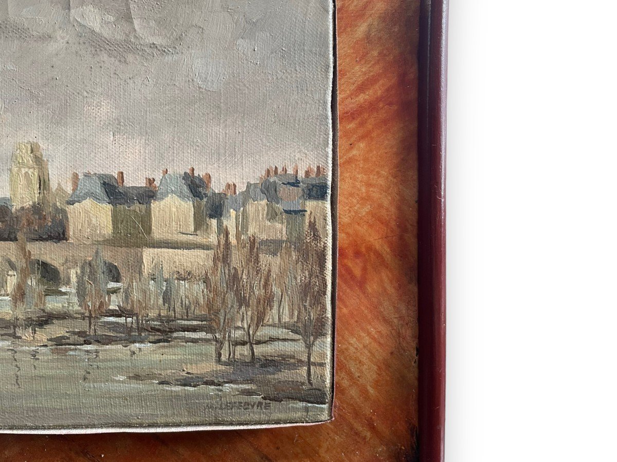 Oil On Canvas City Of Northern France Signed Lefebvre-photo-3