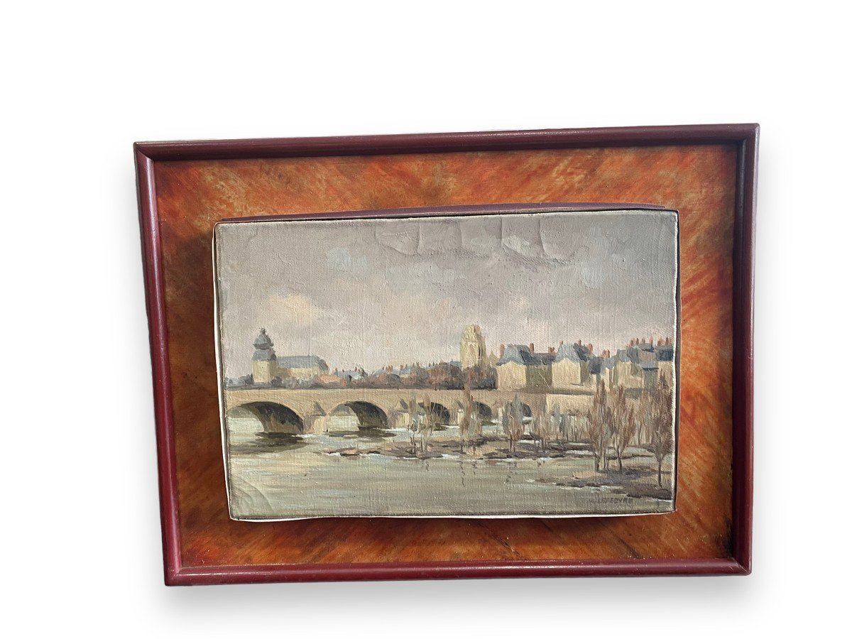 Oil On Canvas City Of Northern France Signed Lefebvre-photo-3