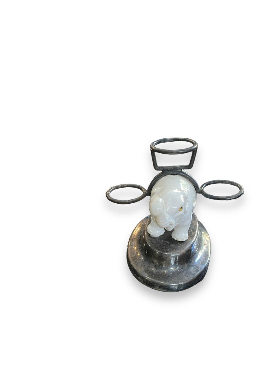 Salt Shaker Elephant Carrier In Saleron And Mustard Porcelain-photo-4