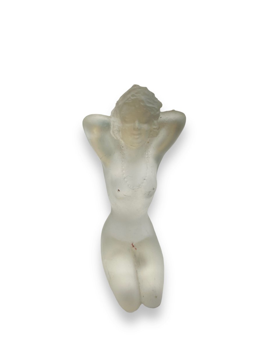 Erotica Sujet Féminin En Verre Moulé Dans Le Goût De Lalique-photo-2