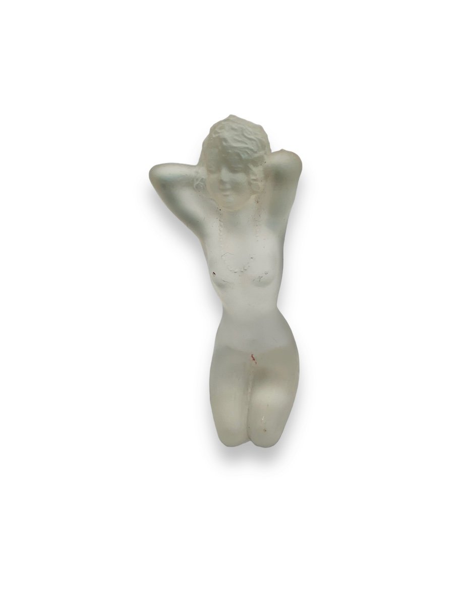 Erotica Sujet Féminin En Verre Moulé Dans Le Goût De Lalique-photo-1