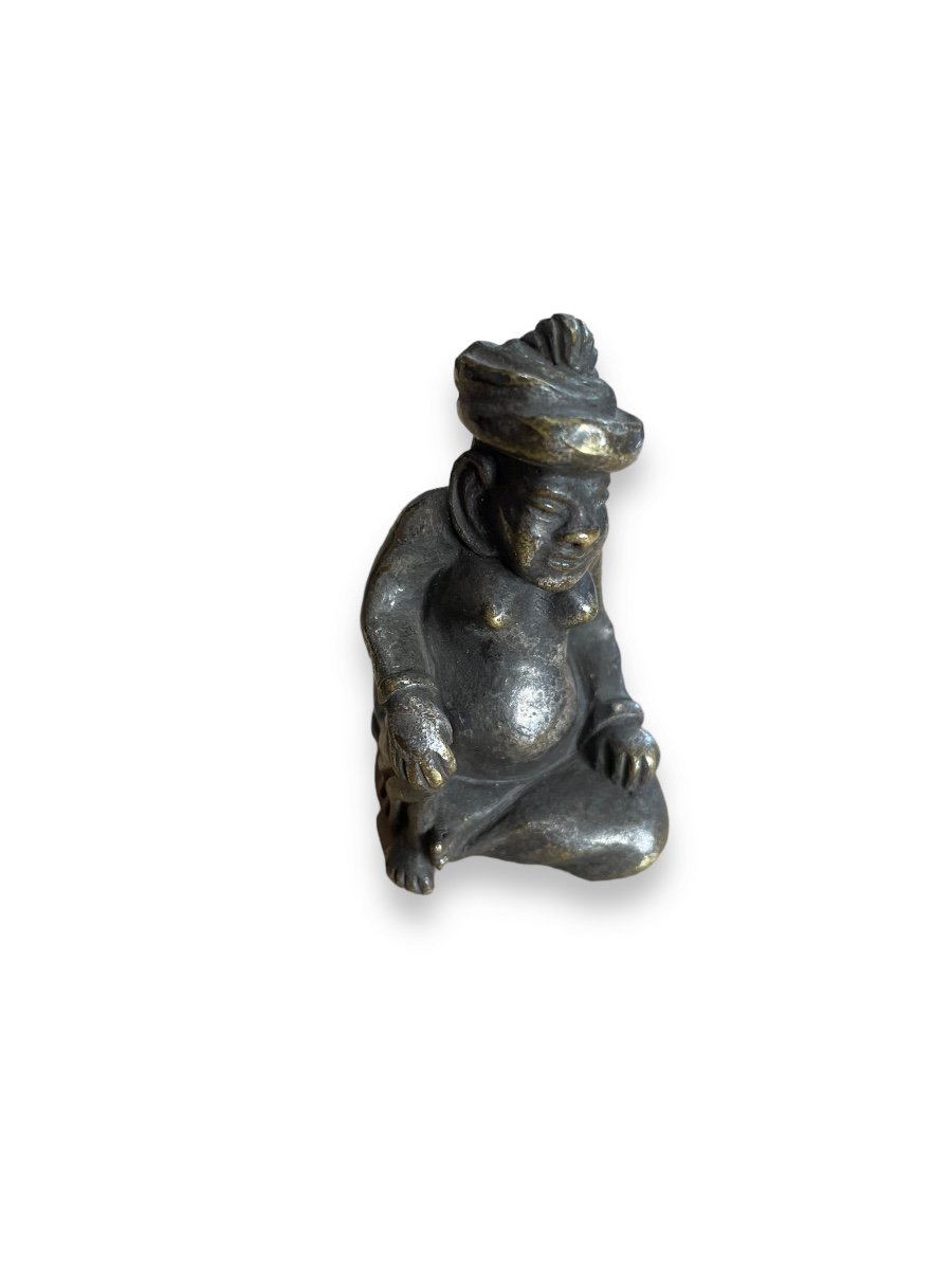 Erotica Bronze Argenté à Décor De Femme Au Turban-photo-3