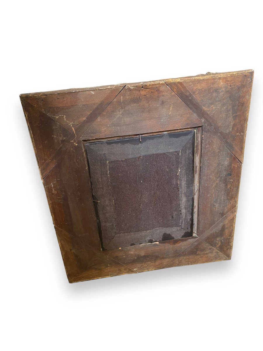 Oil On Panel Interior Scene Lady And Dog-photo-1