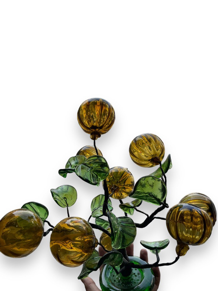 Murano Large Fruit Tree In Polychrome Blown Glass-photo-7