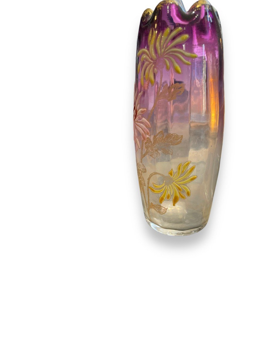 Legras Enameled Glass Vase Model Olga-photo-7