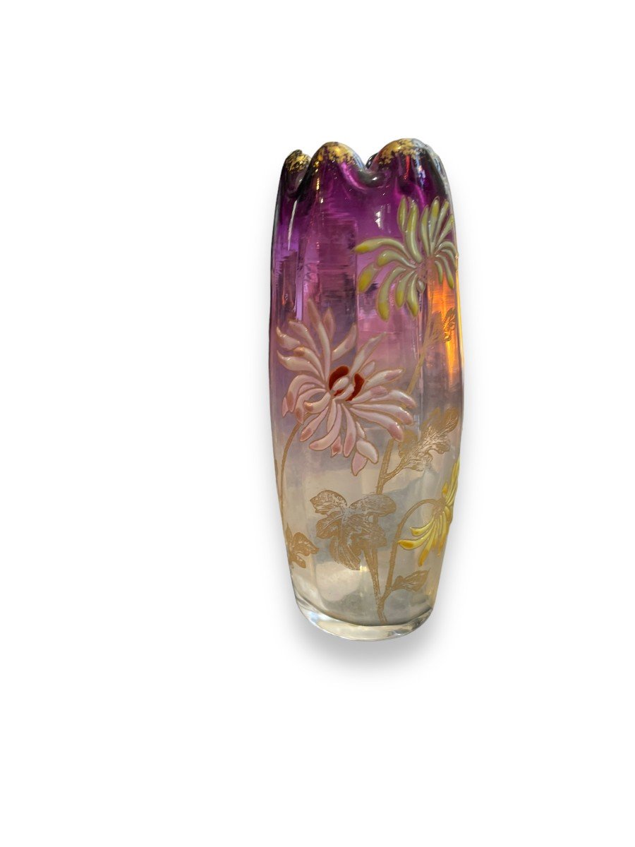 Legras Enameled Glass Vase Model Olga-photo-8