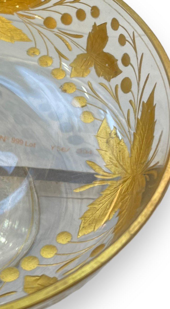 Crystal Bowl With Engraved And Gilded Decor In The Taste Of Saint-louis Coupe-photo-2