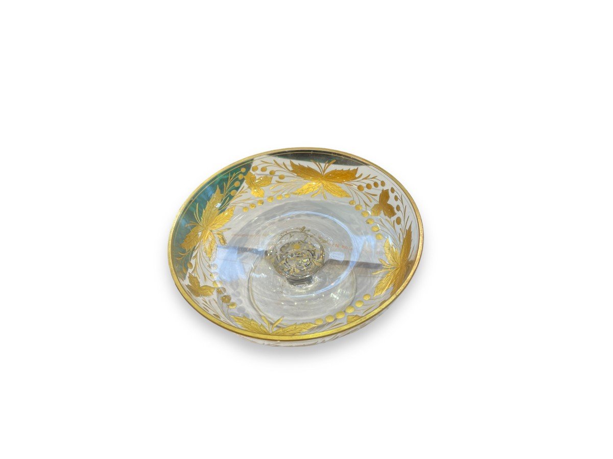 Crystal Bowl With Engraved And Gilded Decor In The Taste Of Saint-louis Coupe-photo-4