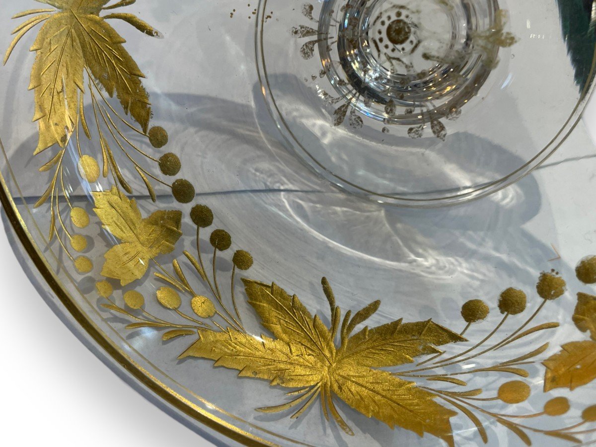 Crystal Bowl With Engraved And Gilded Decor In The Taste Of Saint-louis Coupe-photo-2