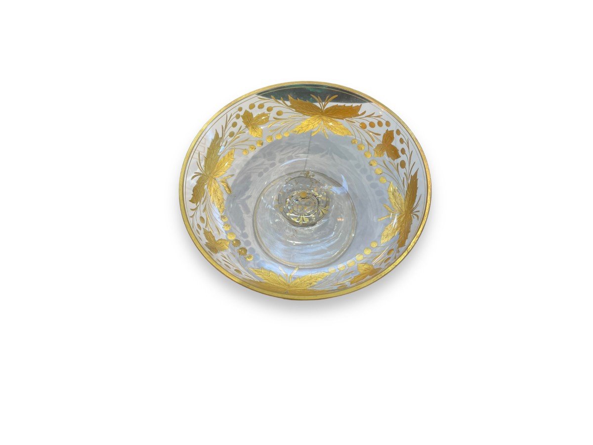 Crystal Bowl With Engraved And Gilded Decor In The Taste Of Saint-louis Coupe-photo-3