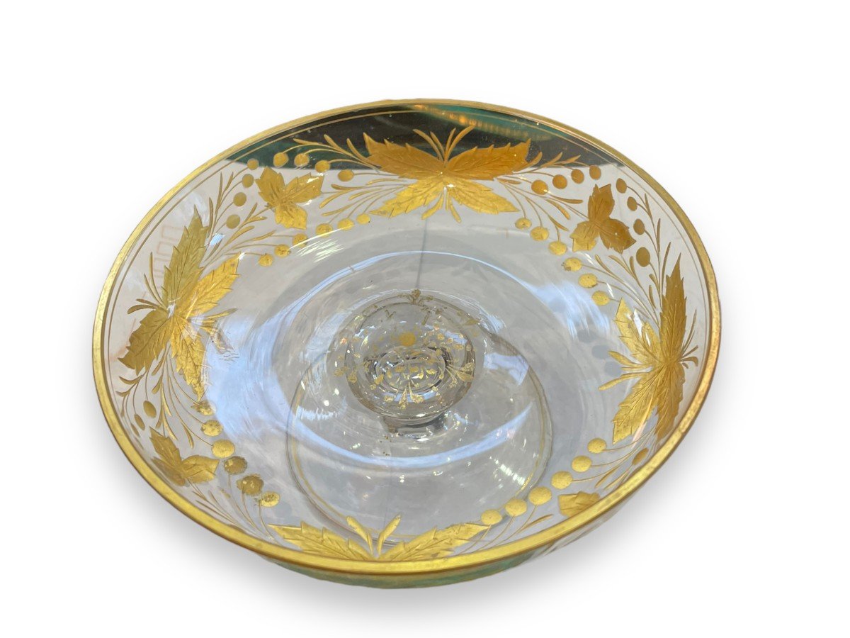 Crystal Bowl With Engraved And Gilded Decor In The Taste Of Saint-louis Coupe-photo-4