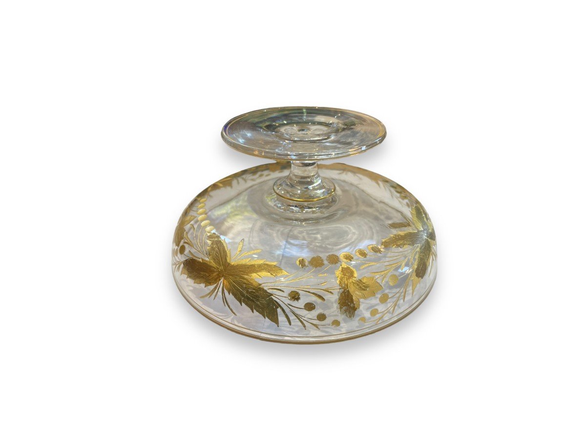 Crystal Bowl With Engraved And Gilded Decor In The Taste Of Saint-louis Coupe-photo-5