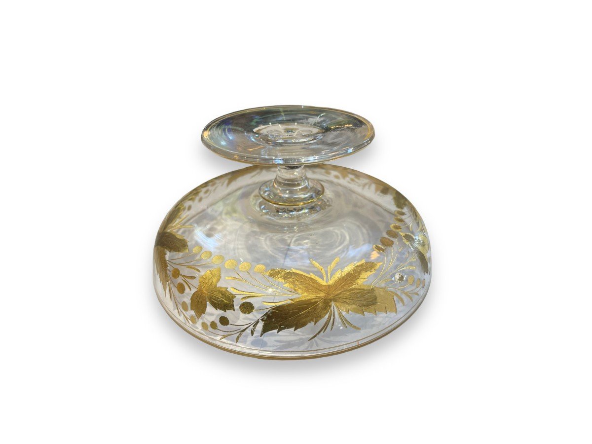 Crystal Bowl With Engraved And Gilded Decor In The Taste Of Saint-louis Coupe-photo-6