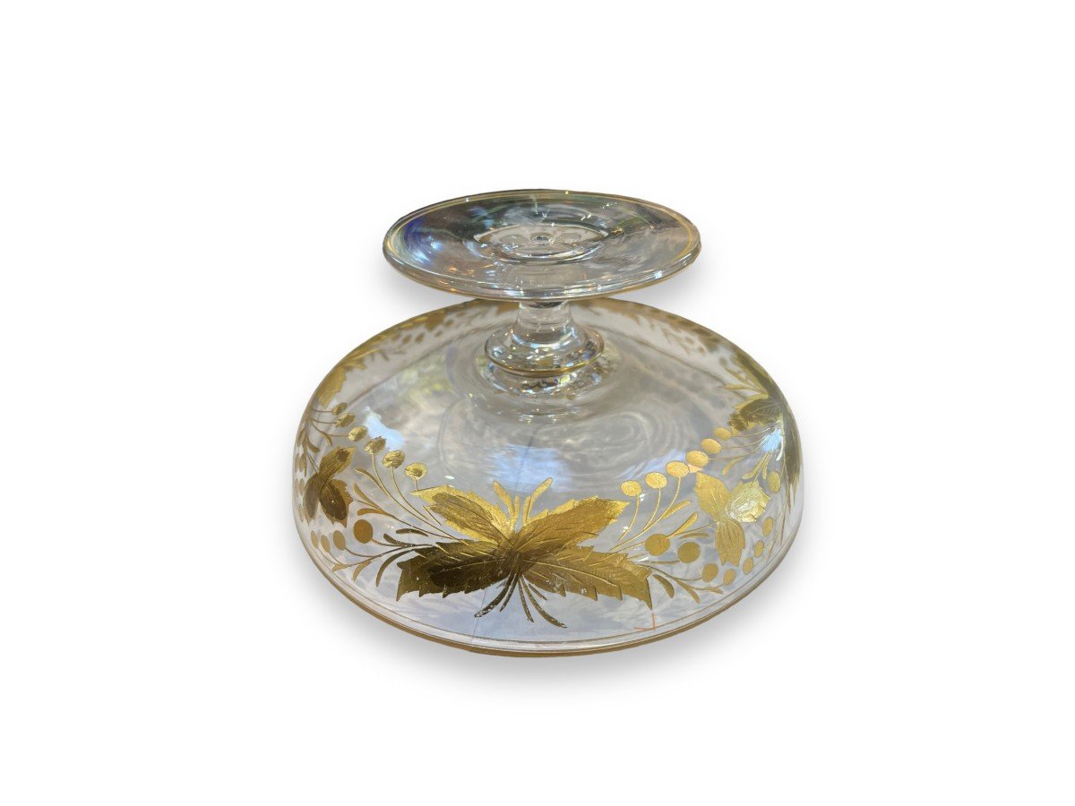 Crystal Bowl With Engraved And Gilded Decor In The Taste Of Saint-louis Coupe-photo-7