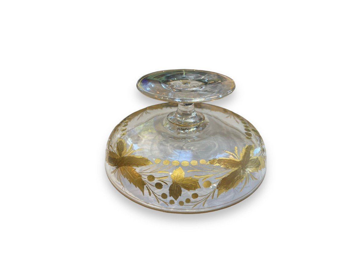 Crystal Bowl With Engraved And Gilded Decor In The Taste Of Saint-louis Coupe-photo-8